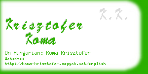 krisztofer koma business card